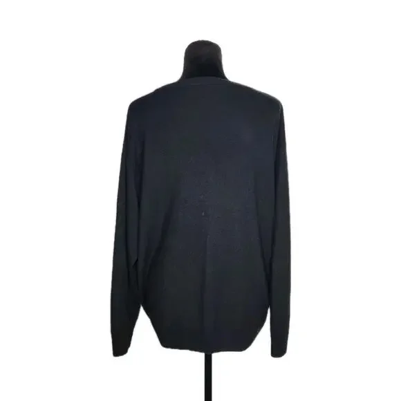 Unbranded Women’s Black Knit Long Sleeve Cardigan w/ Gold Buttons Size XL - Picture 3 of 6